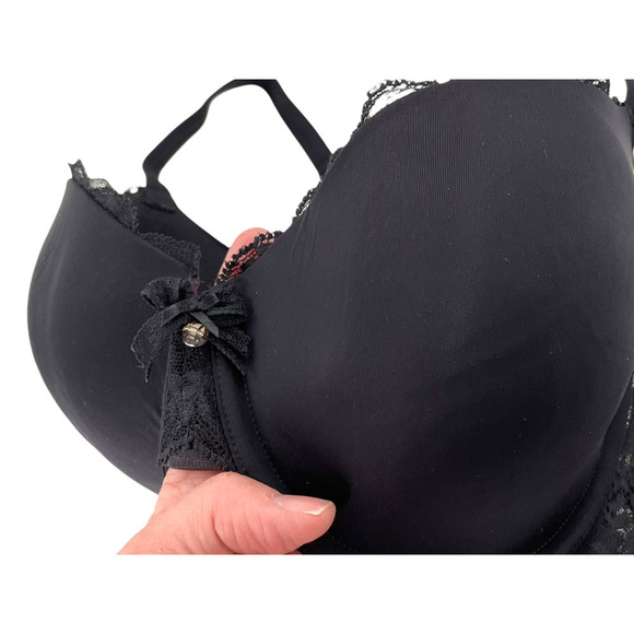 NWT LE MYSTERE BLACK LACE SOPHIA T-SHIRT BRA 30 G - Picture 5 of 10